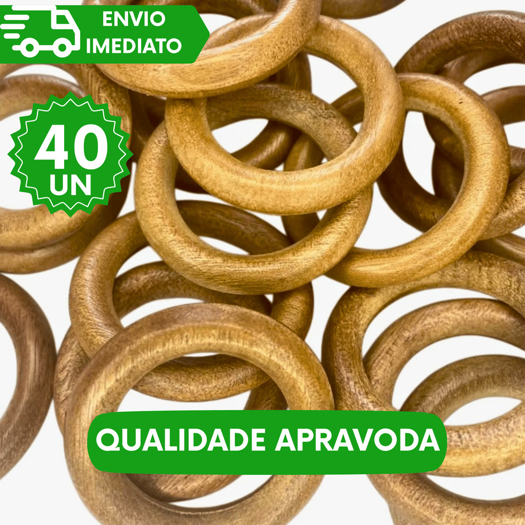 Kit Porta Guardanapos Argolas de Madeiras Natural Multiuso para Artesanato e Macramê