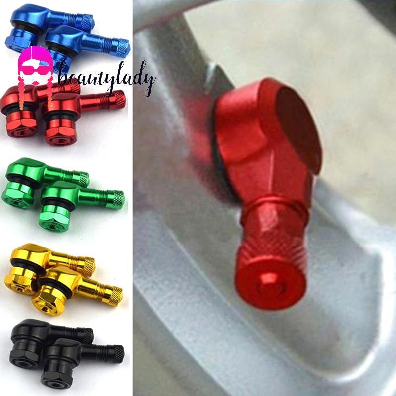 beautymakeup 2 Unidades/Conjunto Hastes De Válvula De Motocicleta Aro Ângulo De 90 Graus Liga De Alumínio Tampas Sem Câm