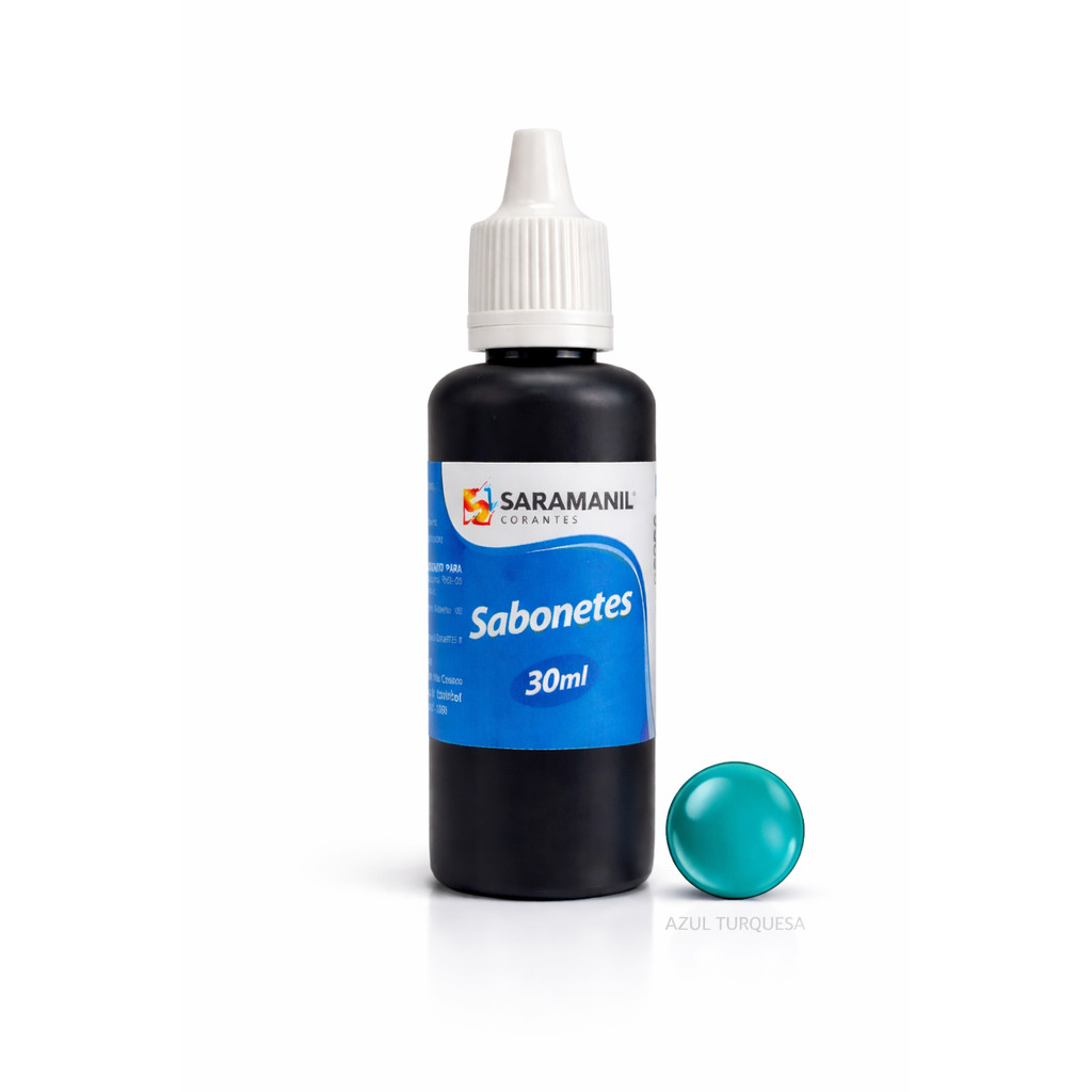 Corante Líquido Sabonete 30ml Azul Turqueza Saramanil