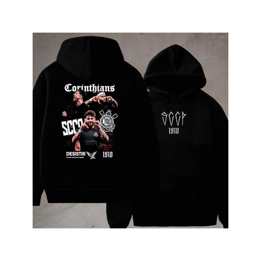 Moletom Do Corinth Masculino Blusa De Frio Canguru Com Capuz Agasalho Casaco Timão Futebol