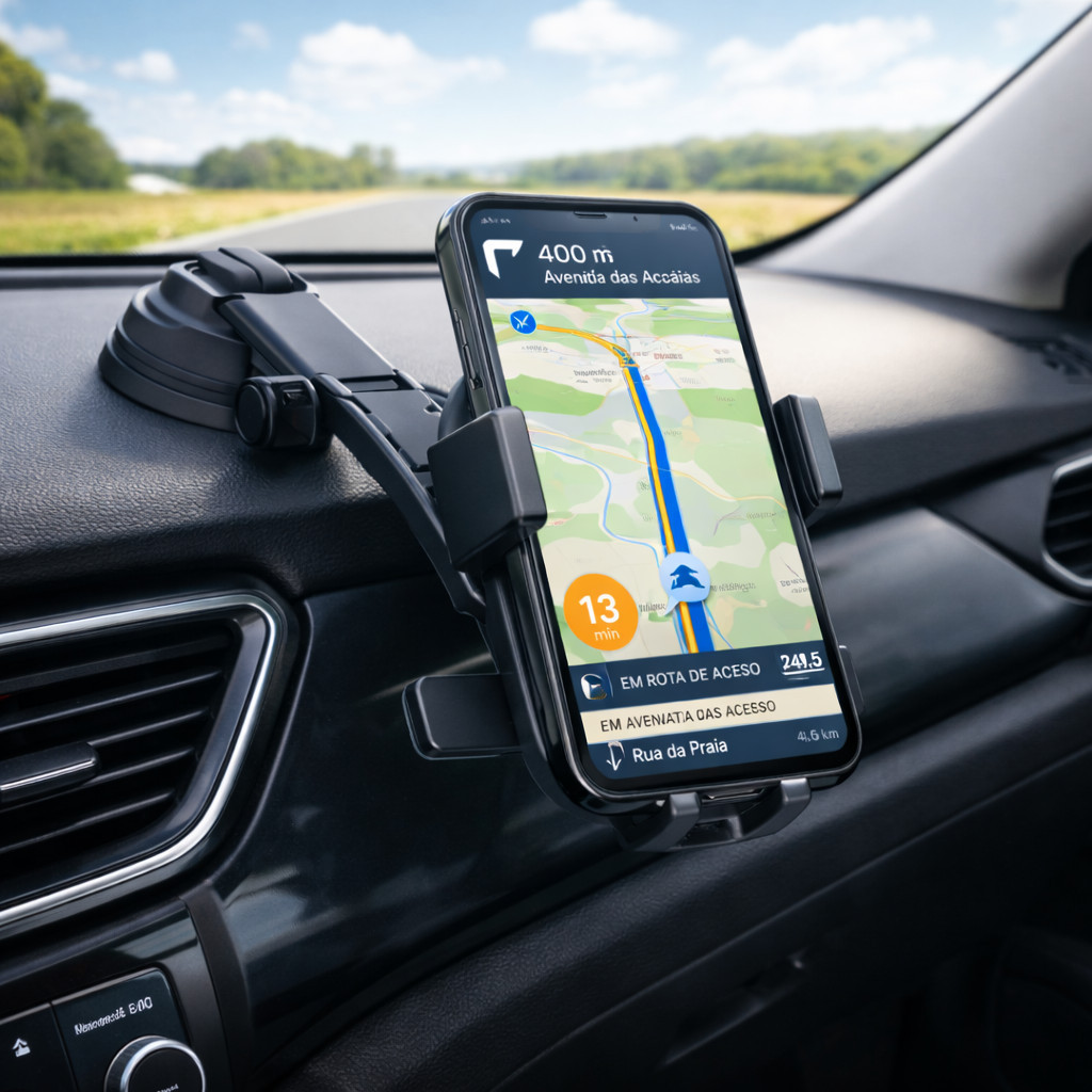 Suporte de Celular para Carro com Ventosa Universal Painel Parabrisa 3.5 a 7 Polegadas LE-093
