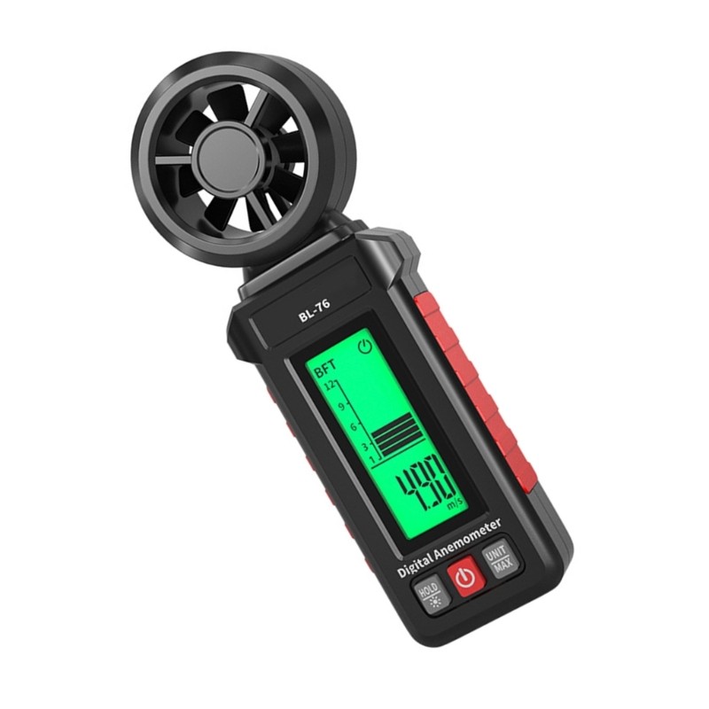 Li * Anemômetro De Testador De Velocidade De Medidor De Vento De Tamanho De Bolso Com Sensores De Ventilador De 8 Lâmina