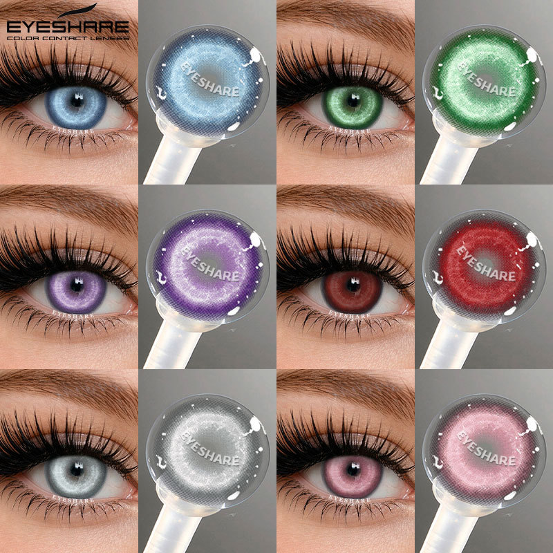 EYESHARE 1 Par De Lentes De Contato Descartáveis Anuais De 14.0 Mm/14.5 , Disponíveis Em Marrom natural/Azul/Cinza/Verde
