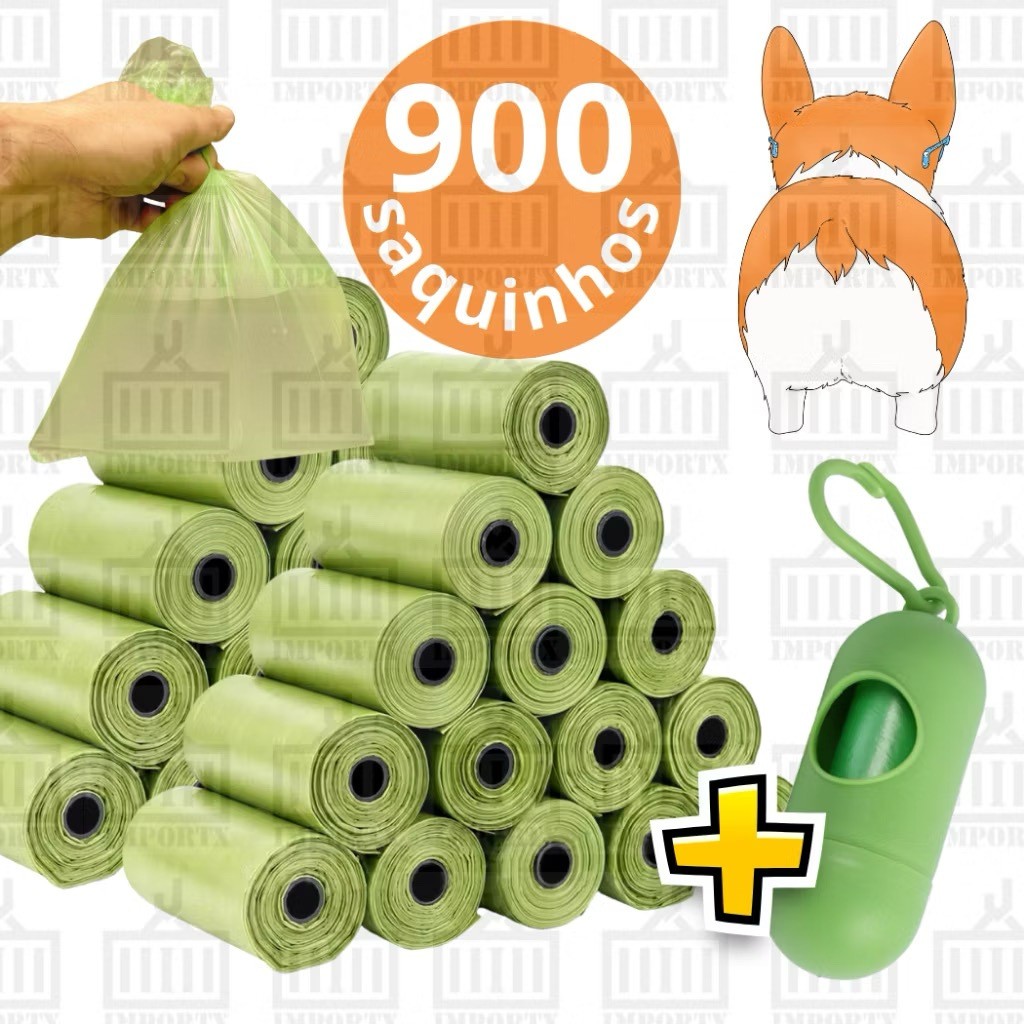 Refil Cata+Suporte 900 saquinhos Caca Pet Saco Higiênico Boa Top