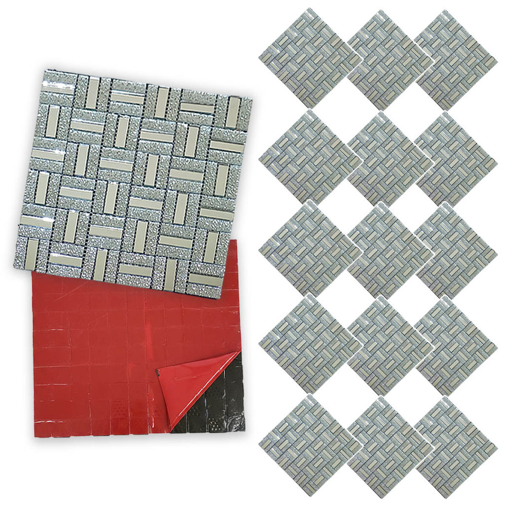 Pastilha De Vidro Kit 15 Uni Adesiva Parede Sala Cozinha Banheiro Decorativa Facil Aplicacao Moderna Requintado Reforma