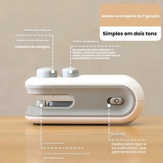 Mini Selador De Embalagem Usb Recarregável Prático Máquina Seladora Portátil Para Viagem …
