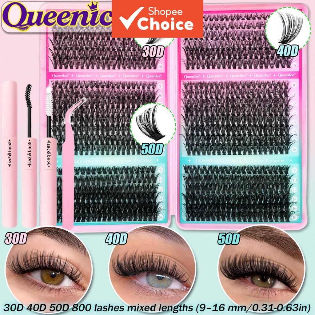  Kit de Extensão de Cílios em Leque QUEENICE 800pcs 30D/40D/50D Natural, 0,07 mm Fino para Volume e Comprimento,