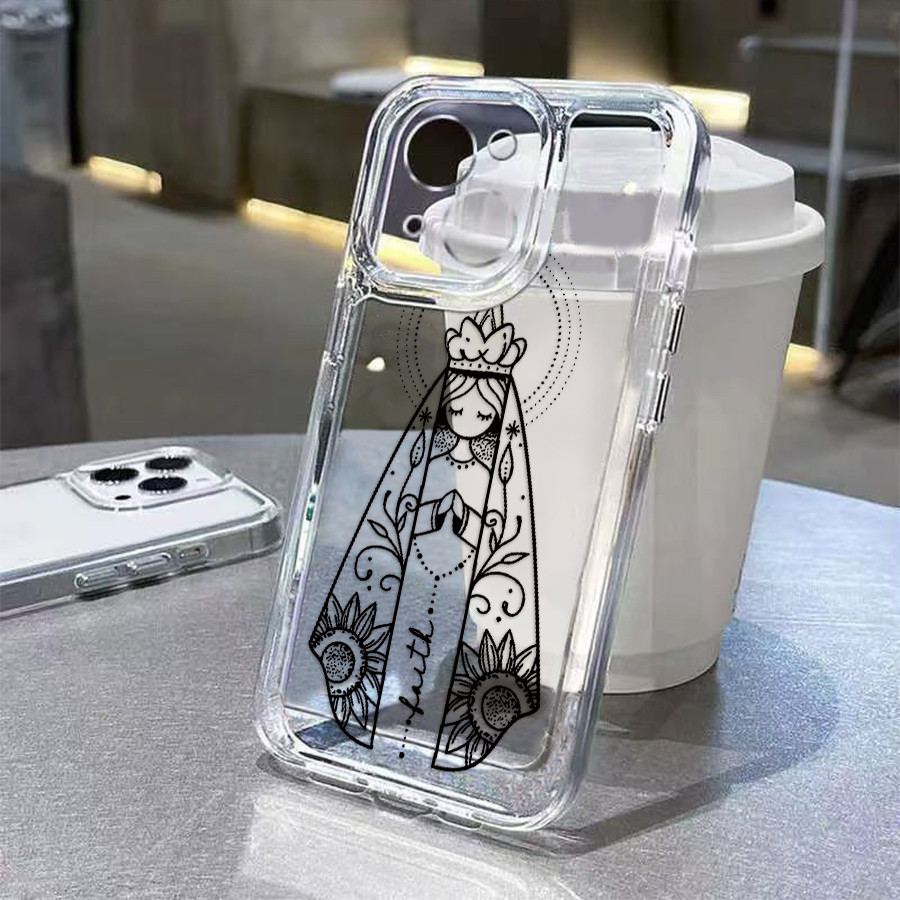 Softcase Anti-impacto Virgem Mariao Samsung A15 A55 A54 A35 A05S A14 A34 A05 A03 S20 S21 S23 FE S24 S23 S25 ULTRA M53 M2
