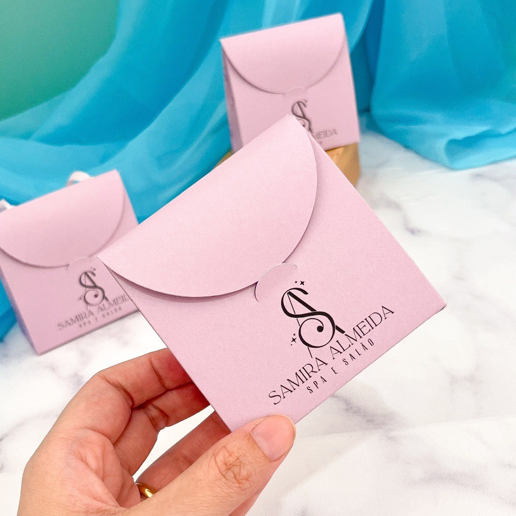 50 Mini Sacolinha Personalizada com Logo Embalagem Sacola para Joias, Lojas e Acessórios Brinde