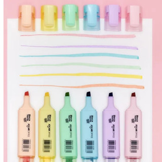 Estojo 6 Canetas Marca Texto Pasteis Trend Tom Pastel Jocar Office em Oferta na Shopee