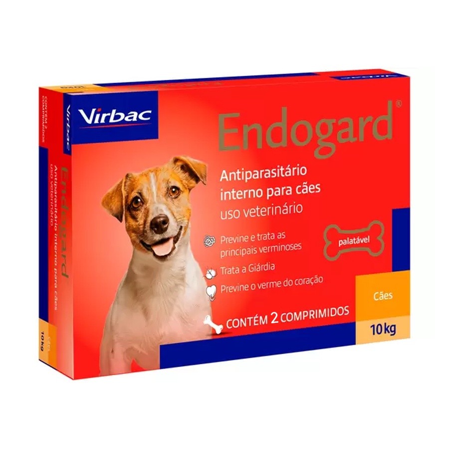 Vermífugo para Cachorro Endogard Virbac 10 kg c/ 2 comprimidos