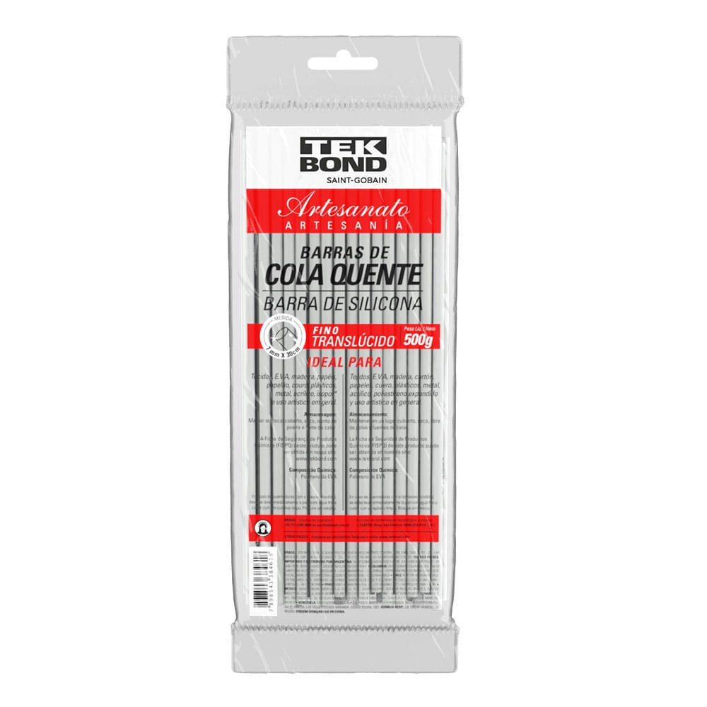 Cola Quente Tekbond Bastão Fina Translúcida 500g em Oferta na Shopee