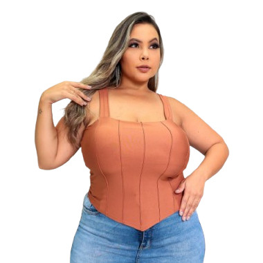 Blusa cropped feminino plus size suplex 46 a 50