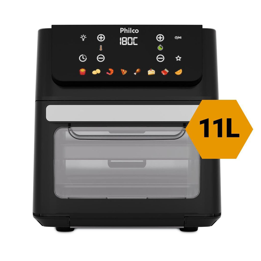 Air Fryer Oven Philco 11L 8 Funções Visor 1800W PAF11B em Oferta na Shopee