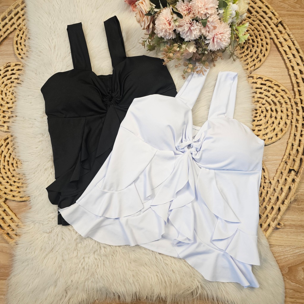 Blusa cropped feminina plus suplex babados GG 46 a 50 em Oferta na Shopee