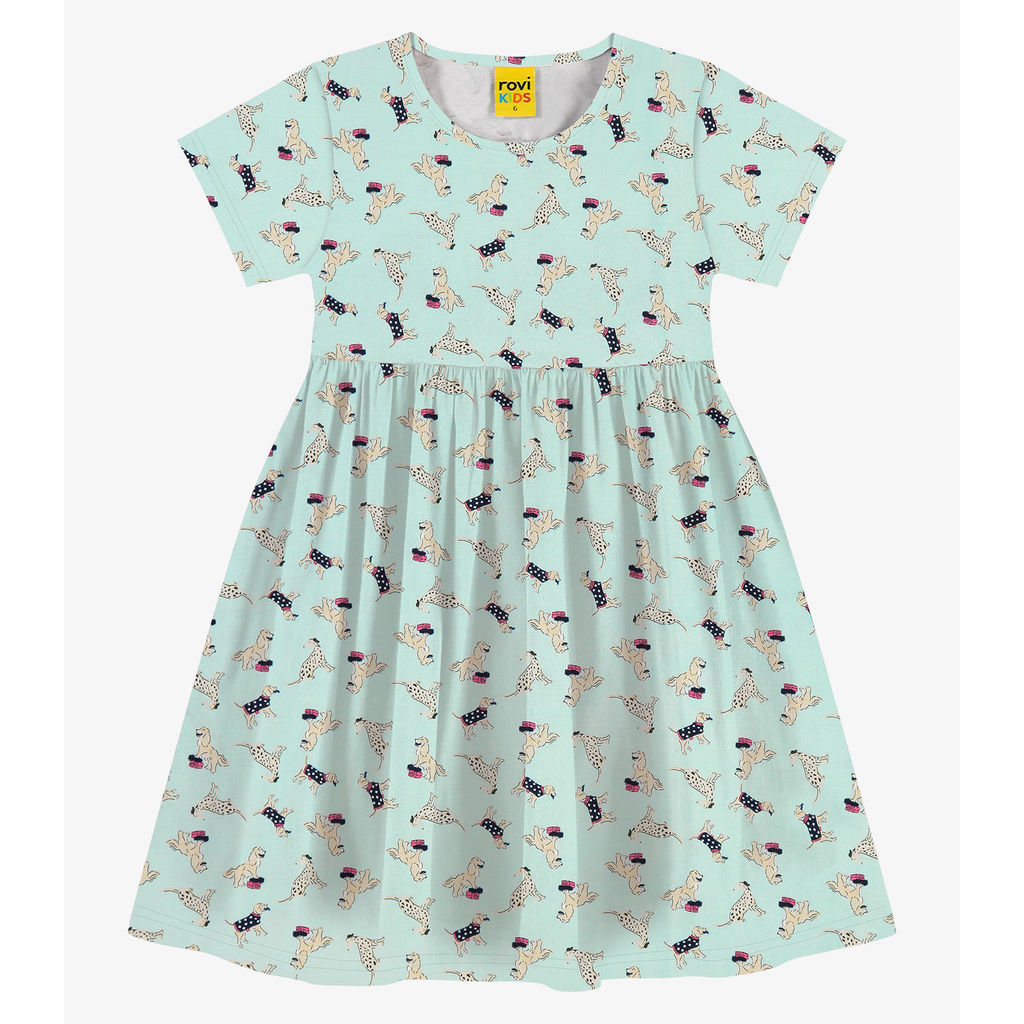 Vestido infantil em Meia Malha Rovi Kids Verde