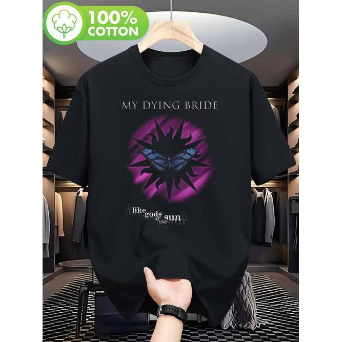 Camiseta My Dying Bride Gothic Metal Banda Like Gods of The Sun Estampa Raios Solares Roxo Premium Estilosa Atemporal...