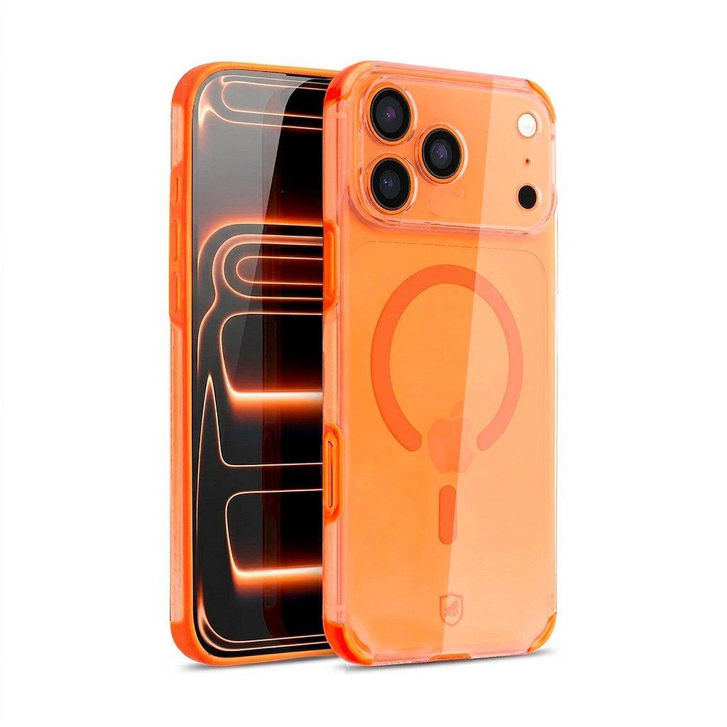 Capa case capinha para iPhone 17 Pro Max - Crystal Edge Magsafe - Laranja - NÃO AMARELA - Gshield em Oferta na Shopee