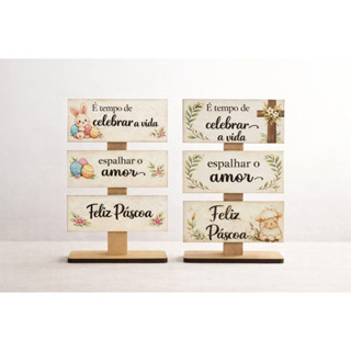 Enfeite Placa Decorativa De Páscoa Frases Coelho Jesus Mdf Mesa em Oferta na Shopee