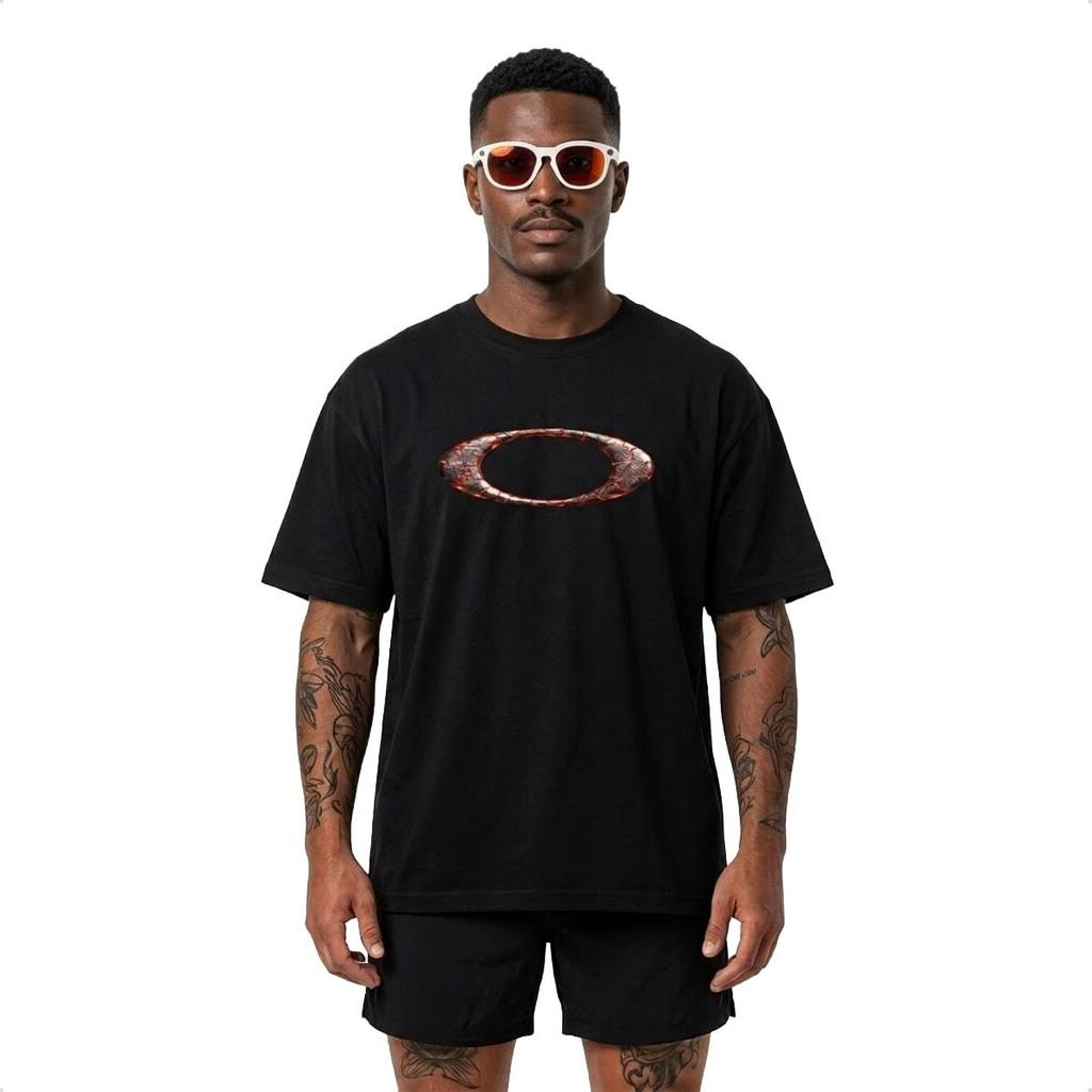 Camiseta Oakley Masculina Ellipse Magma Casual