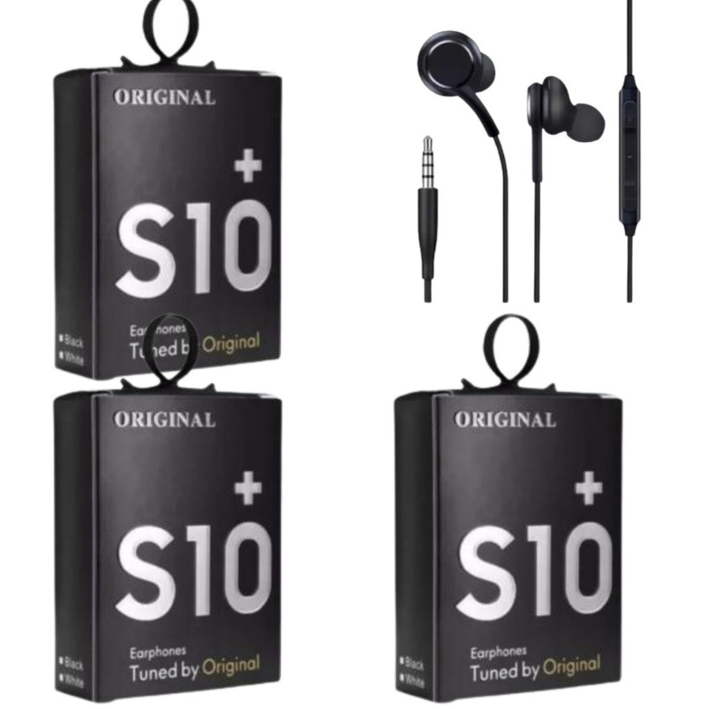 Kit Fone De Ouvidos S10+ Saída P2 Intra Auricular Bass Grave Celular Smartphone Preto