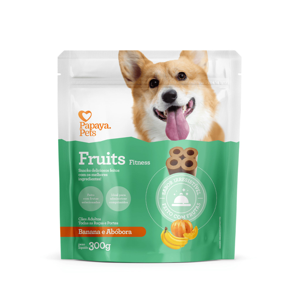 Petisco Saudável Para Cães Fruits Fitness Natural Papaya Pets