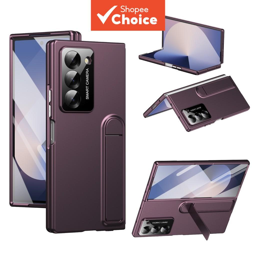 Protetor de Lente Fosco Suporte Capa para Samsung Galaxy Z Fold7 Fold6 Z Fold5 Fold5 Design Exclusivo Ultra Fina PC