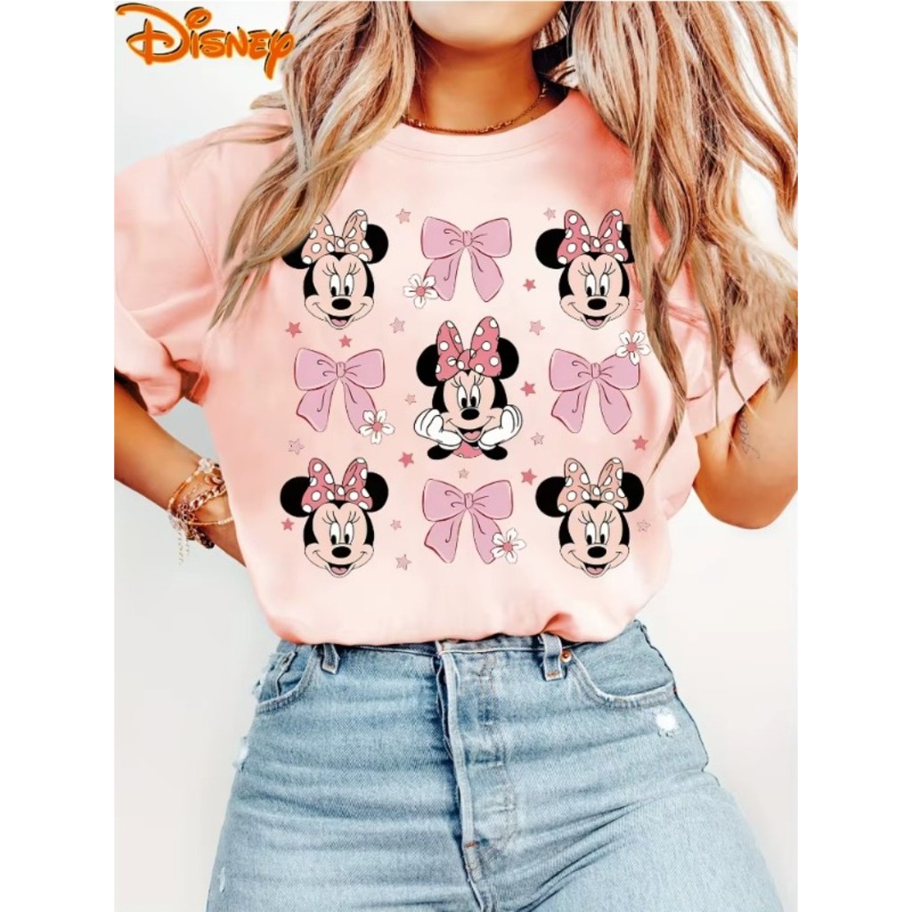 Camiseta Premium Moda Feminina Personagens Desenho Filme Minnie Mouse Camisa 100% Algodão Plus Size