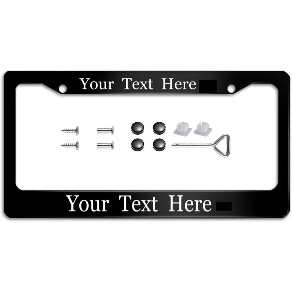 Custom Aluminum License Plate Auto Parts (Laser Engraving) (Black)