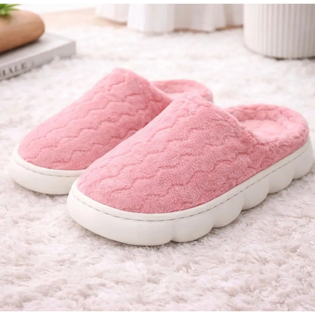 Pantufa Chinelo Sola Nuvem Antiderrapante Inverno Unissex Rosa Florido 35.36 Br