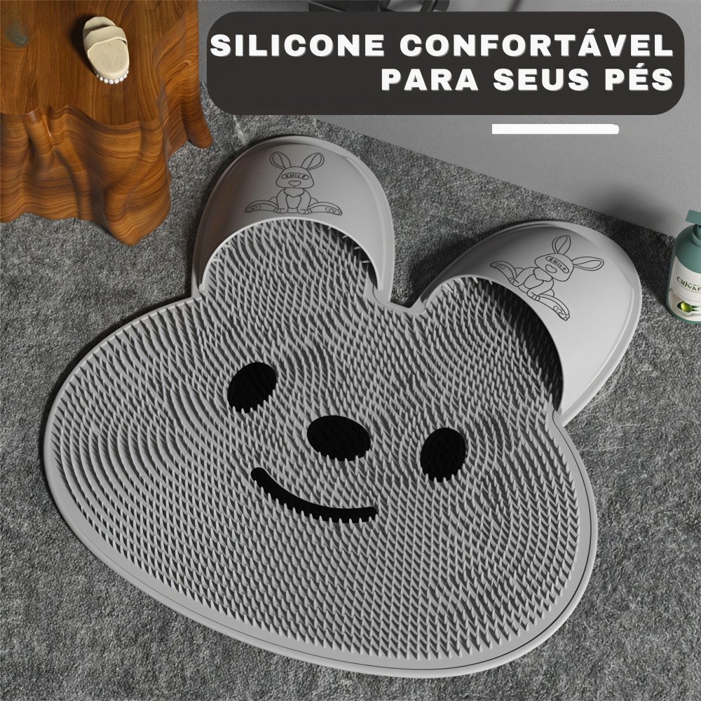 Tapete Silicone Antiderrapante Resistente Formato Coelho, Massagem Relaxante para Pés e Costas em Oferta na Shopee