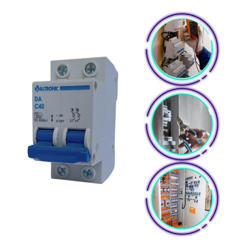 Disjuntor Bipolar 40a Curva C Tipo Din/iec Altronic