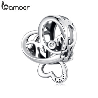 Bamoer Charme Dia Das Mães Duplo Coração Pingente DIY Pulseira Acessórios Para Presentes Femininos