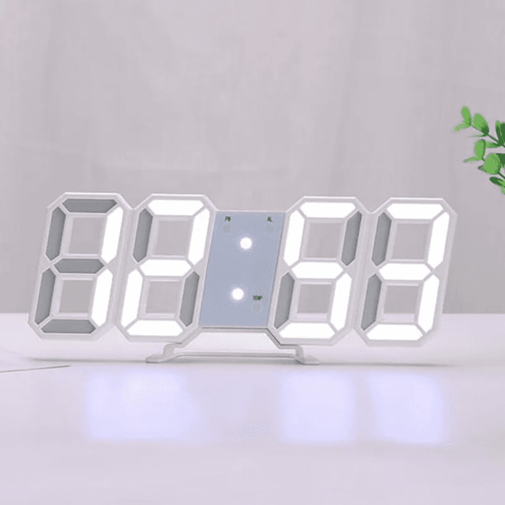 Relógio Digital LED 3D Despertador com Termômetro Moderno