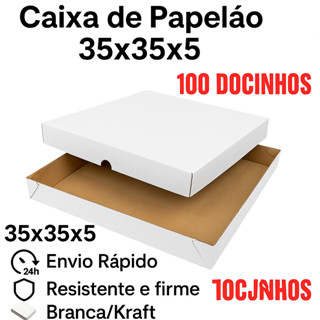 Kit 10 Caixas De Papelão Para Doces - 35x35x6 Com 50 e 100 Doces e Salgados em Oferta na Shopee