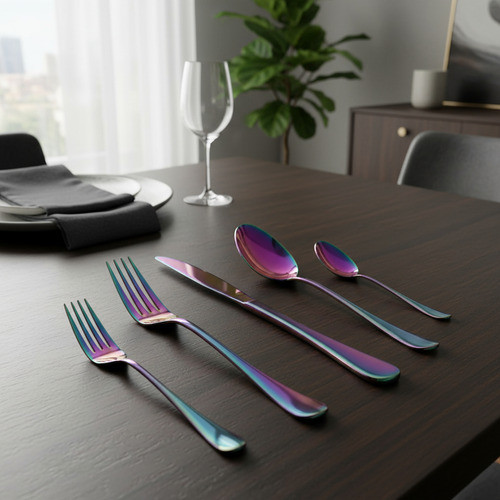 Jogo De Talheres 30 Peças Arco-íris Em Aço Inoxidável Arco-íris em Oferta na Shopee