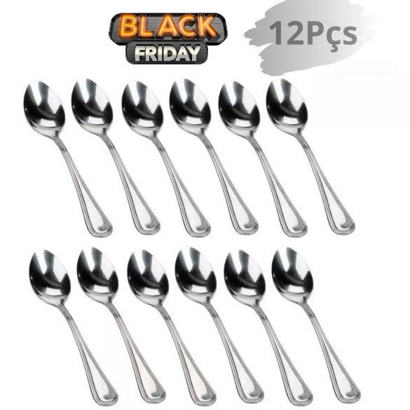 Kit 12 Colher De Sobremesa Cafe Chá Inox 16cm em Oferta na Shopee