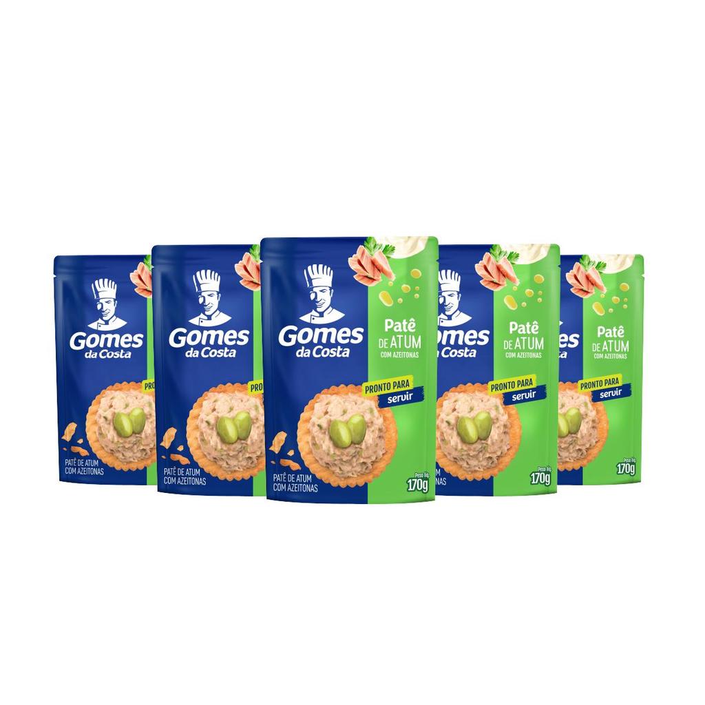 Kit 5 UN - Patê de Atum com Azeitonas (Pouch) - 170g - Gomes da Costa