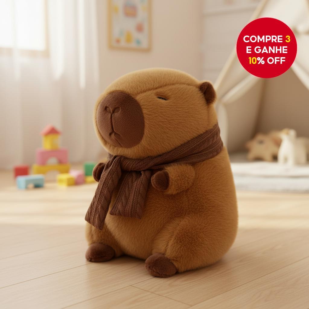 Brinquedo de Pelúcia Capivara com Cachecol - Boneca de Prêmio para Crianças