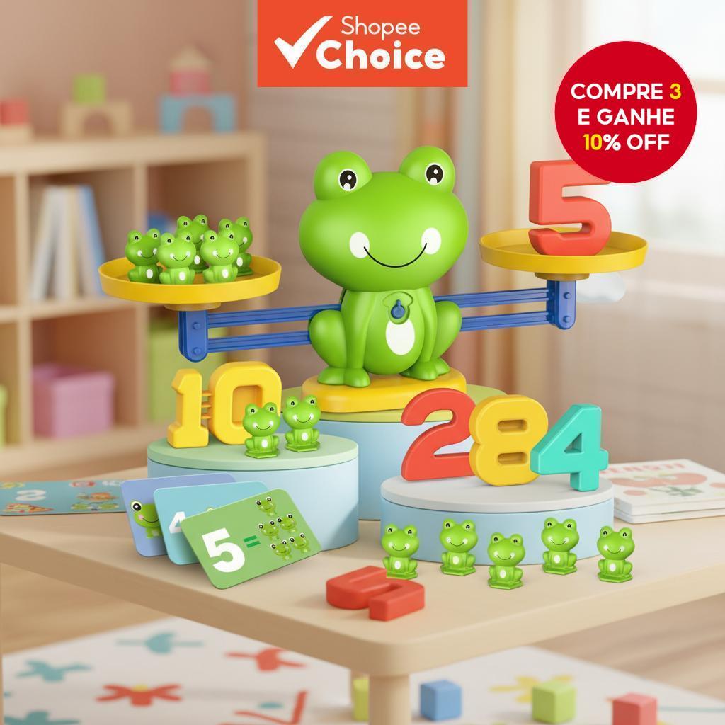 Brinquedo de Balança para Crianças de 1 a 6 Anos - Jogo de Contagem de Aprendizagem Matemática para Melhorar