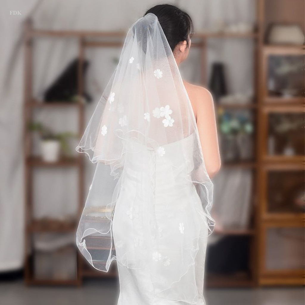 FDK 1PC Véu Catedral Casamento Nupcial Pétala De Luxo Feito À Mão Longo Cabeleireiro