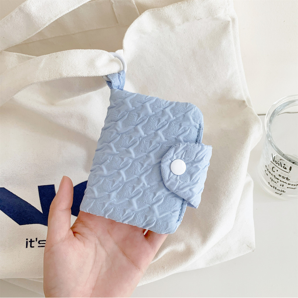 Carteira Feminina Simples De Cor Sólida Em Relevo Moda Boa Aparência Fone De Ouvido Saco De Armazenamento Estudante Port