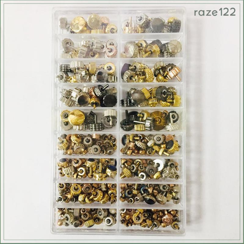 [Raze122] 150-160 Peças De Relógio Coroa Cabeça Para De Pulso Acessórios Kit De Ferramentas De Reparo Relojoeiro