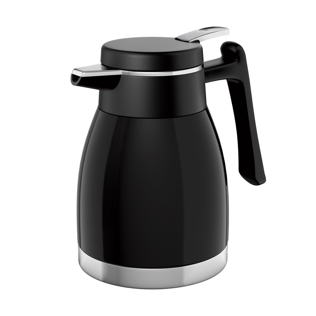 Garrafa Bule Térmico Quebec Euro Home 1,2 Litros Preto com Parede Dupla em Aço Inox para Café Leite Chás