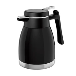 Garrafa Bule Térmico Quebec Euro Home 1,2 Litros Preto com Parede Dupla em Aço Inox para Café Leite Chás