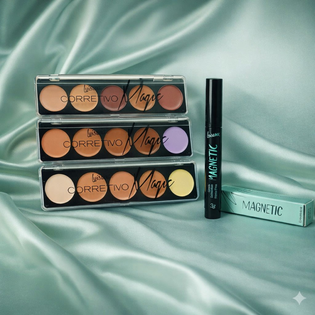 Kit Essencial Luisance | Caneta Magnetic+Paleta De Corretivos Magic-Pele Macia,Hidratante,Camuflagem