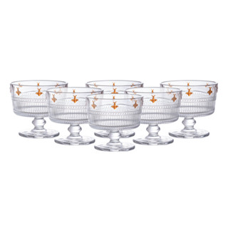 Jogo de 6 taças Sobremesa Pequenos Voadores Cristal ambar 190ml -L Hermitage em Oferta na Shopee
