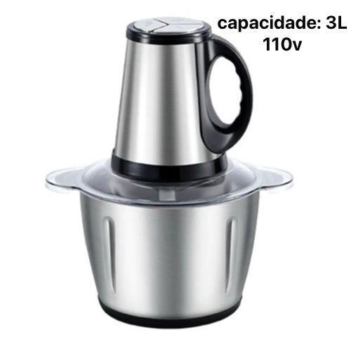 Moedor Elétrico COM ALÇA 3 Litros Triturador 110v Legumes Carne Portátil Pronta Entrega