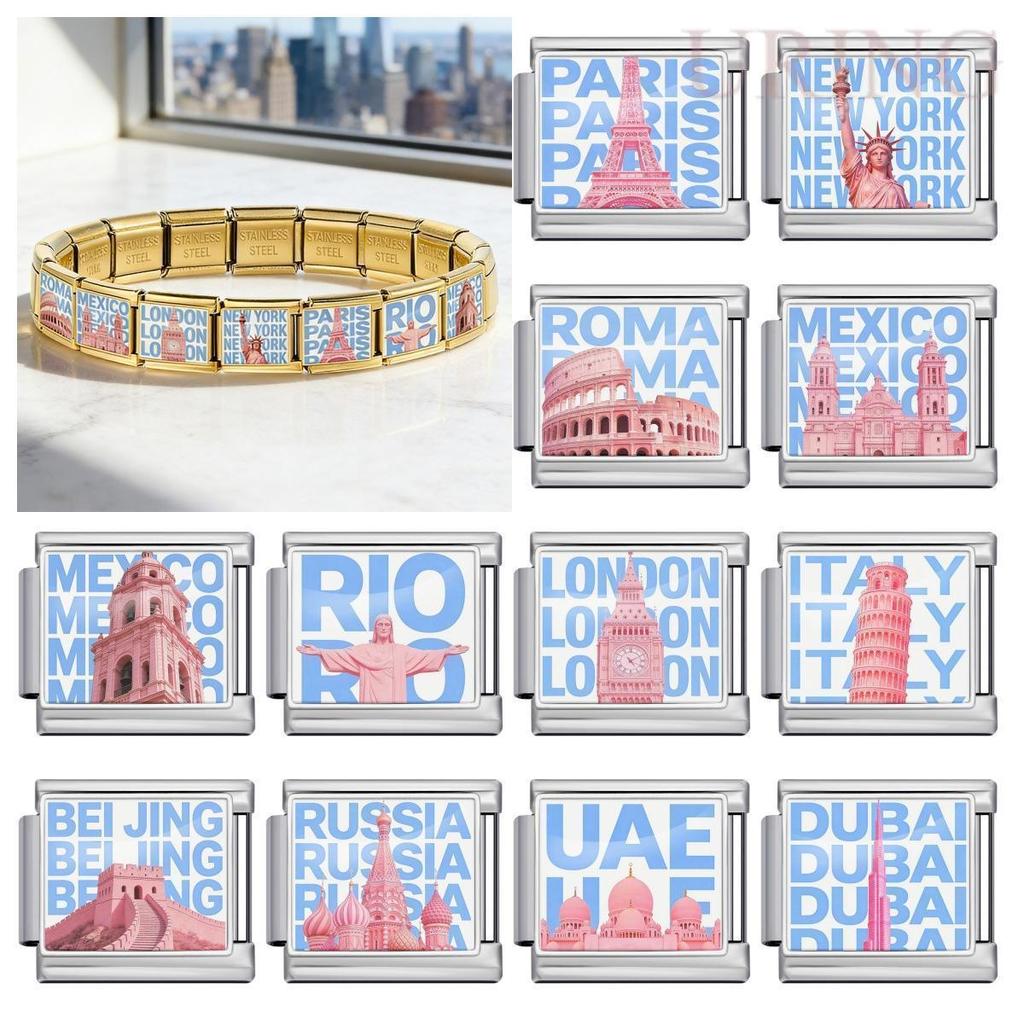 Novo estilo padrão de referência módulo italiano acessórios pulseira cinta corrente presente DIY