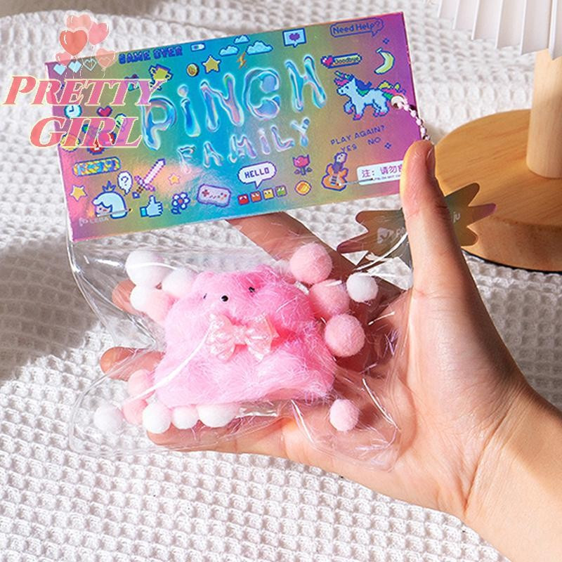 [Pretty ggirl] 1 Peça Artesanal TPR Mini Kawaii Pelúcia Fofo Hamster Alívio Do Estresse Brinquedo De Recuperação Lenta M